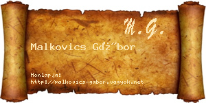 Malkovics Gábor névjegykártya