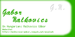 gabor malkovics business card